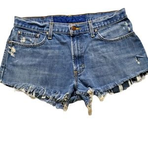 Levi's Hand Made High Rise Cut Off Fray Hem Shorts